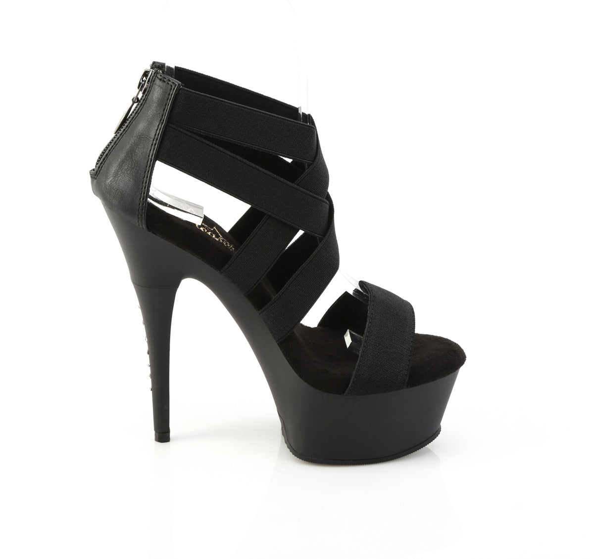 6" Heel, 1 3/4" PF Criss Cross Sandal w/ RS on Heel (Pleaser CAP669/BELS/M)