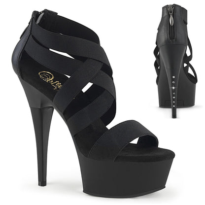 6" Heel, 1 3/4" PF Criss Cross Sandal w/ RS on Heel (Pleaser CAP669/BELS/M)