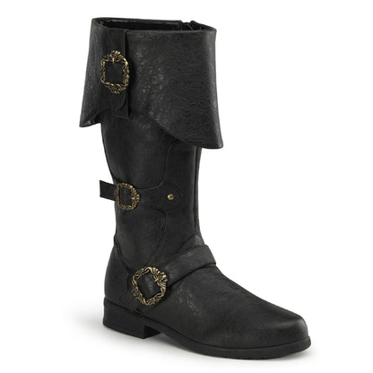 1 1/2" Heel, Cuffed Knee Boot W/ Octopus Buckles, Side Zip (Funtasma CARR299/BNPU)
