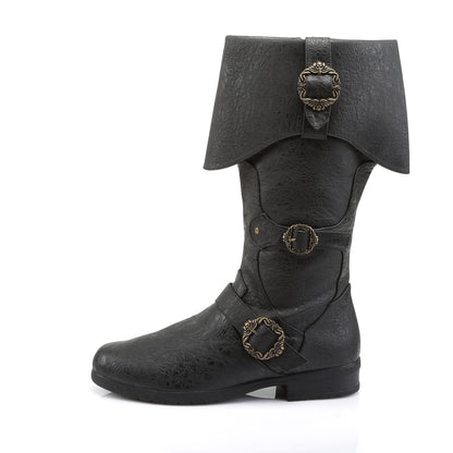 1 1/2" Heel, Cuffed Knee Boot W/ Octopus Buckles, Side Zip (Funtasma CARR299/BNPU)
