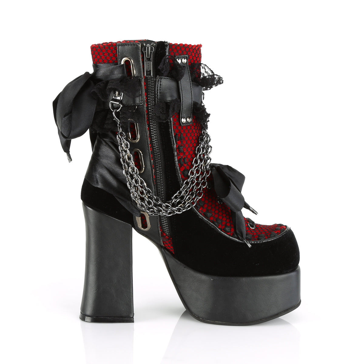 4 1/2" Heel, 2" PF Ankle Boot, Side Zip (Demonia CHA110/BVL-LC)