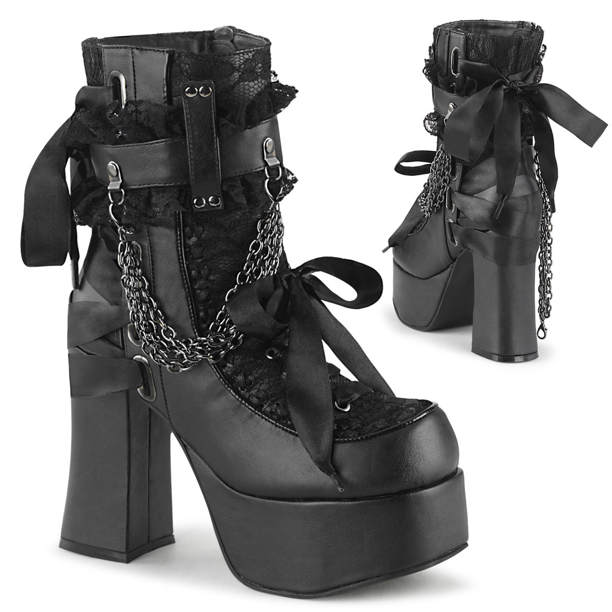 4 1/2" Heel, 2" PF Ankle Boot, Side Zip (Demonia CHA110/BVL-LC)