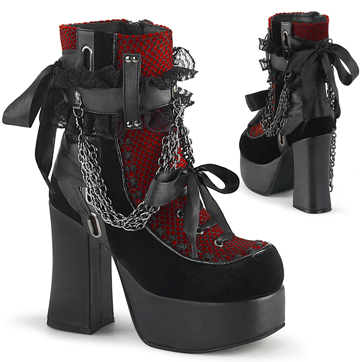 4 1/2" Heel, 2" PF Ankle Boot, Side Zip (Demonia CHA110/BVL-LC)
