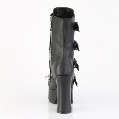 4 1/2" Heel, 2" PF Lace-Up Front Ankle Boot, Inside Zip (Demonia CHA118/BVL)
