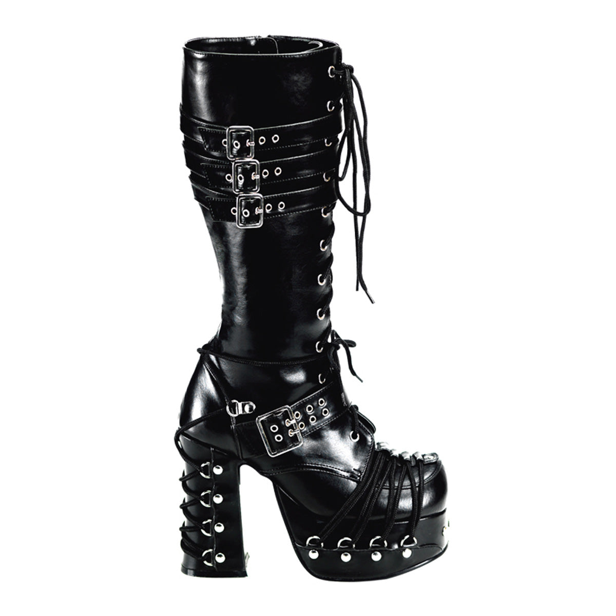 2" PF Goth Punk Lolita Corset Lace Up Knee BT (Demonia CHA206/B/PU)