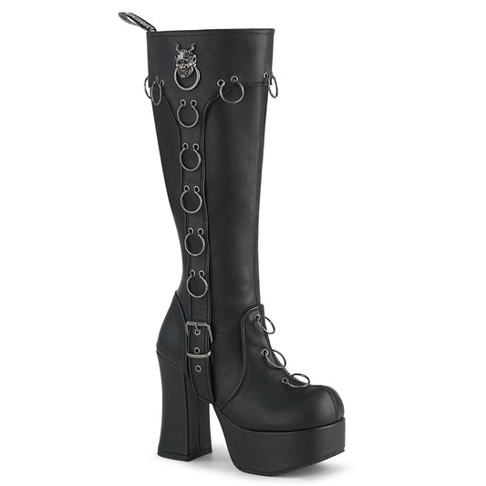 4 1/2" Heel, 2" PF Knee High Boot, Inside Zip (Demonia CHA211/BVL)