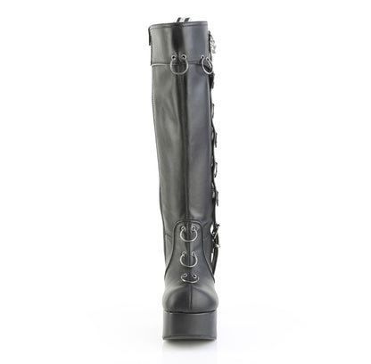 4 1/2" Heel, 2" PF Knee High Boot, Inside Zip (Demonia CHA211/BVL)