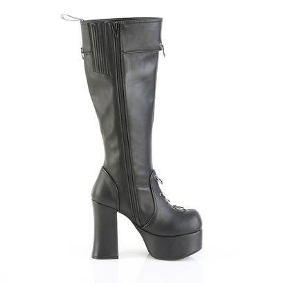 4 1/2" Heel, 2" PF Knee High Boot, Inside Zip (Demonia CHA211/BVL)