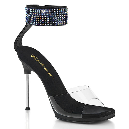 4 1/2" Heel, 1/4" PF Ankle Strap Sandal w/RS, Back Zip (Fabulicious CHIC42/C-BPU-RS/B)