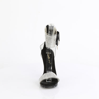 4 1/2" Heel, 1/4" PF Ankle Cuff Sandal w/RS, Back Zip (Fabulicious CHIC47/C-B/B)