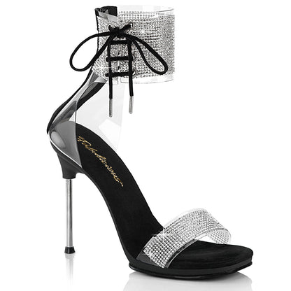 4 1/2" Heel, 1/4" PF Ankle Cuff Sandal w/RS, Back Zip (Fabulicious CHIC47/C-B/B)