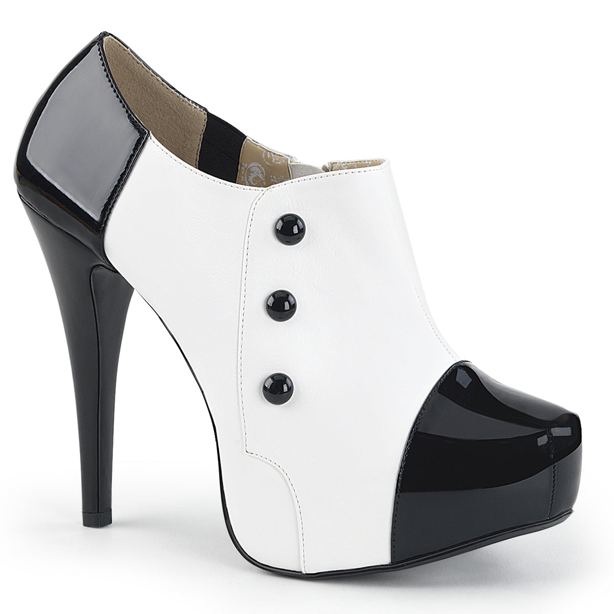 **5 1/4" Heel,1 1/4"Concealed PF 3 Button Ankle Boot W/Conce (Pleaser Pink Label CHLOE11/BW)