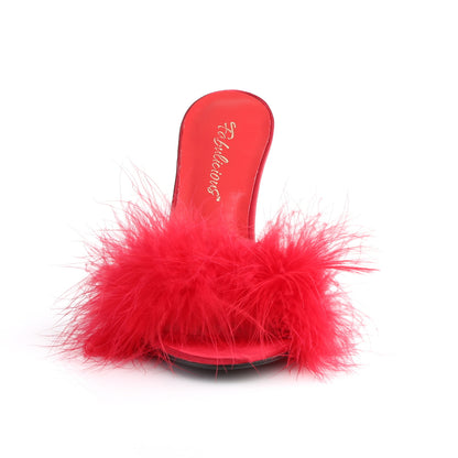4" Heel Marabou Fur Slipper (Fabulicious CLAS01F/BPPU-F)