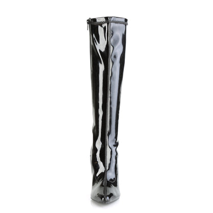 *4" Heel Stretch Knee Boot, Side Zip (Pleaser CLAS2000/B)