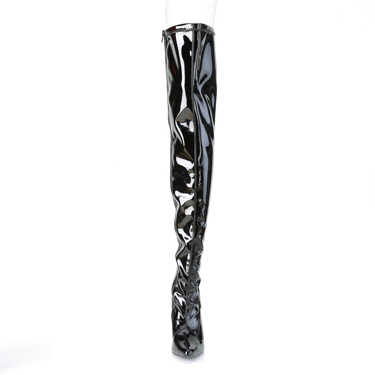 4" Heel Stretch Thigh Boot, Side Zip (Pleaser CLAS3000/B)