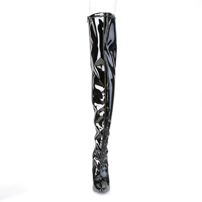 4" Heel Stretch Thigh Boot, Side Zip (Pleaser CLAS3000/B)