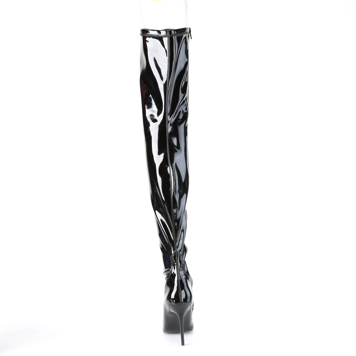 4" Heel Stretch Thigh Boot, Side Zip (Pleaser CLAS3000/B)