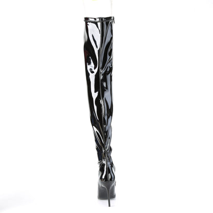 4" Heel Stretch Thigh Boot, Side Zip (Pleaser CLAS3000/B)