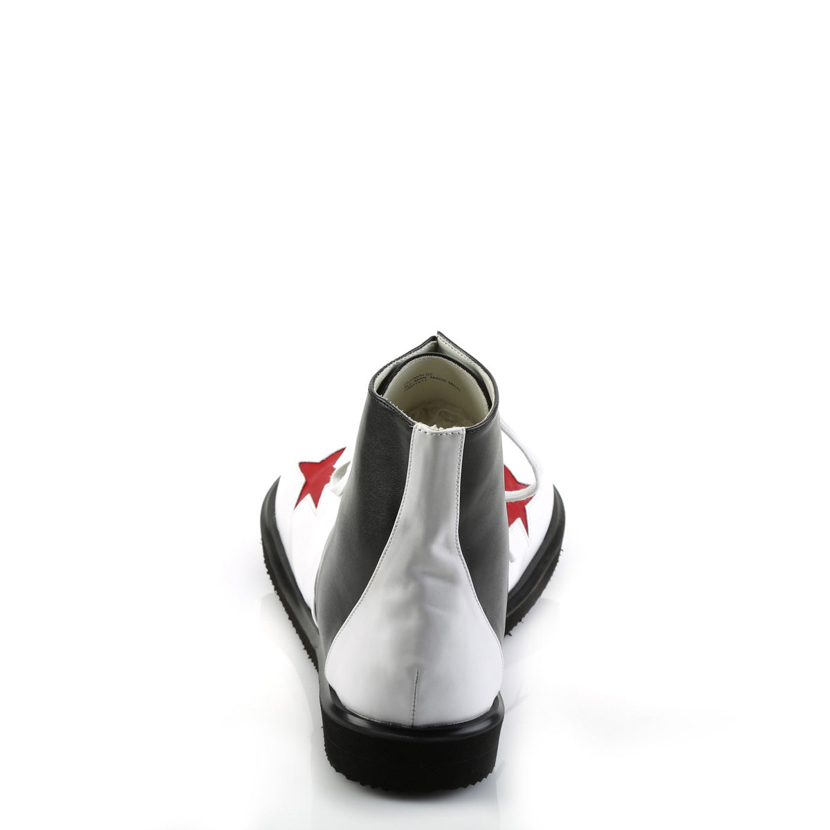 Adult Blk-Wht Pu W/Red Stars Clown Shoe (Funtasma CLOWN02/BW/PU)