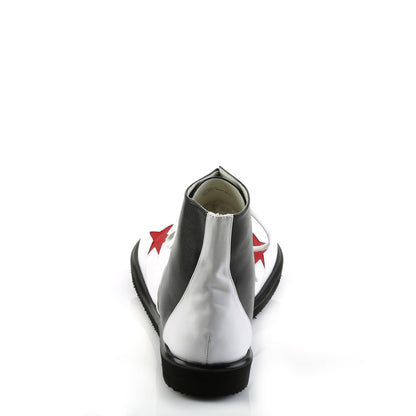 Adult Blk-Wht Pu W/Red Stars Clown Shoe (Funtasma CLOWN02/BW/PU)