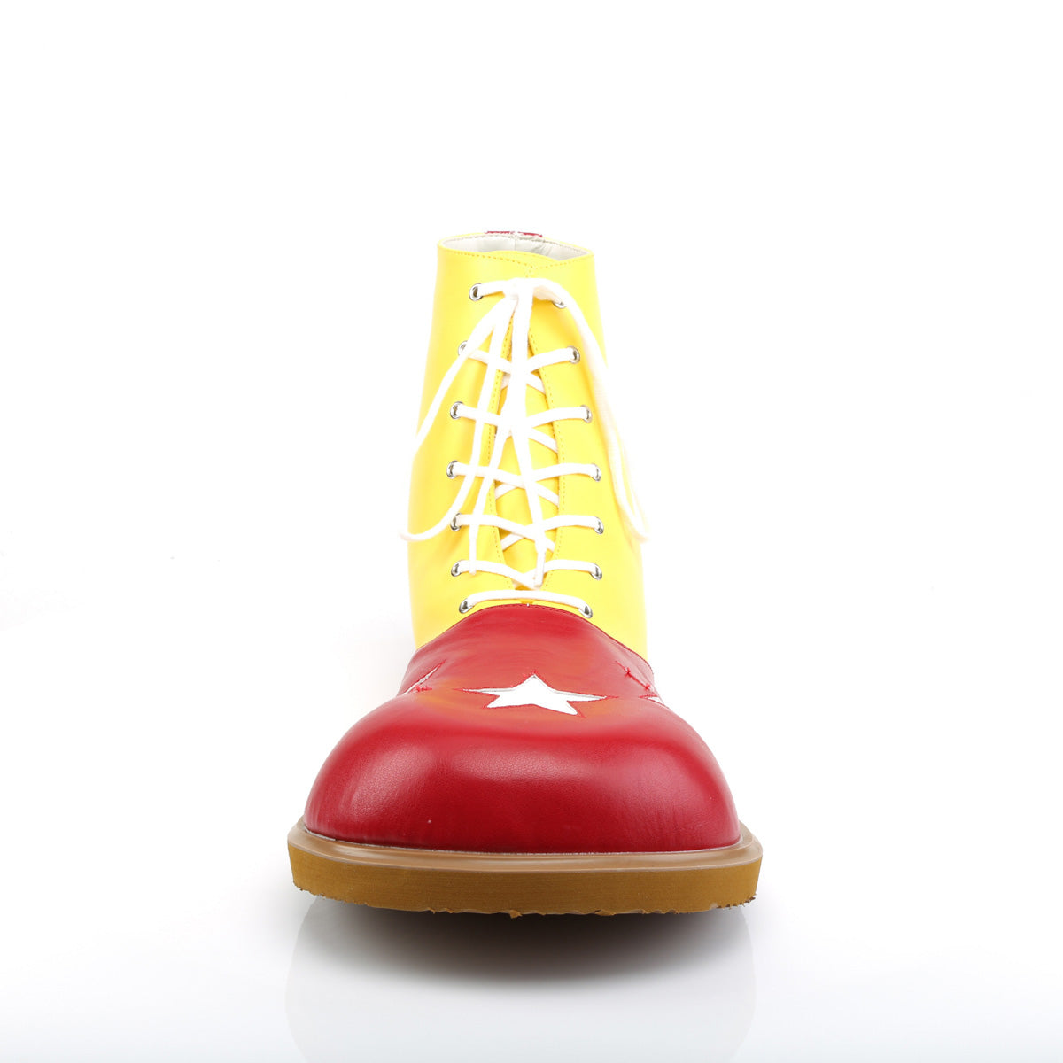 Adult Blk-Wht Pu W/Red Stars Clown Shoe (Funtasma CLOWN02/BW/PU)