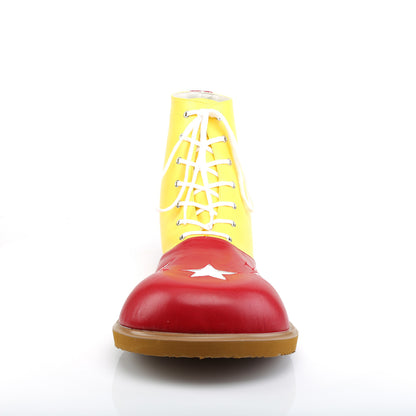 Adult Blk-Wht Pu W/Red Stars Clown Shoe (Funtasma CLOWN02/BW/PU)