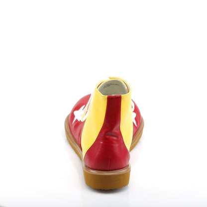 Adult Blk-Wht Pu W/Red Stars Clown Shoe (Funtasma CLOWN02/BW/PU)