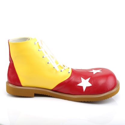Adult Blk-Wht Pu W/Red Stars Clown Shoe (Funtasma CLOWN02/BW/PU)