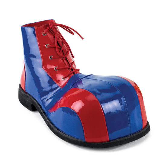 Adult Red-Blue Pat Bump Toe Clown Shoe (Funtasma CLOWN05/RBLU)