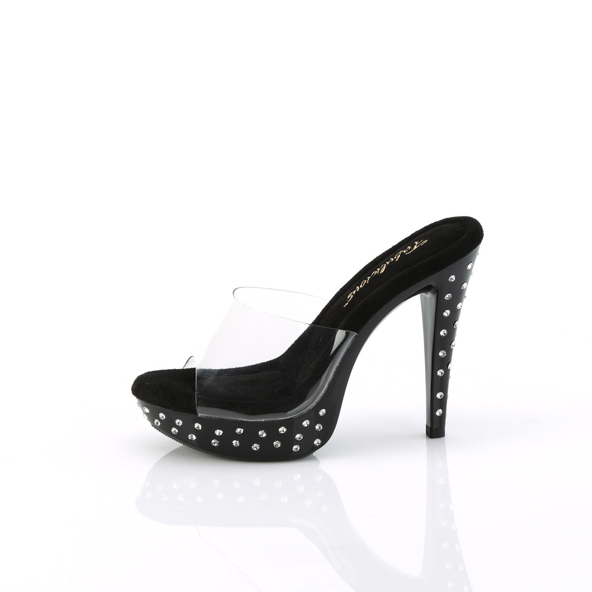5" Heel, 1" Rhinestone Studded PF Slide (Fabulicious CTAIL501SDT/C/B)
