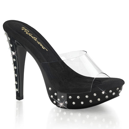 5" Heel, 1" Rhinestone Studded PF Slide (Fabulicious CTAIL501SDT/C/B)