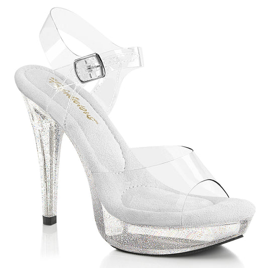 5" Heel, 1" PF Ankle Strap Sandal W/ Mini Glitters (Fabulicious CTAIL508MG/C/M)