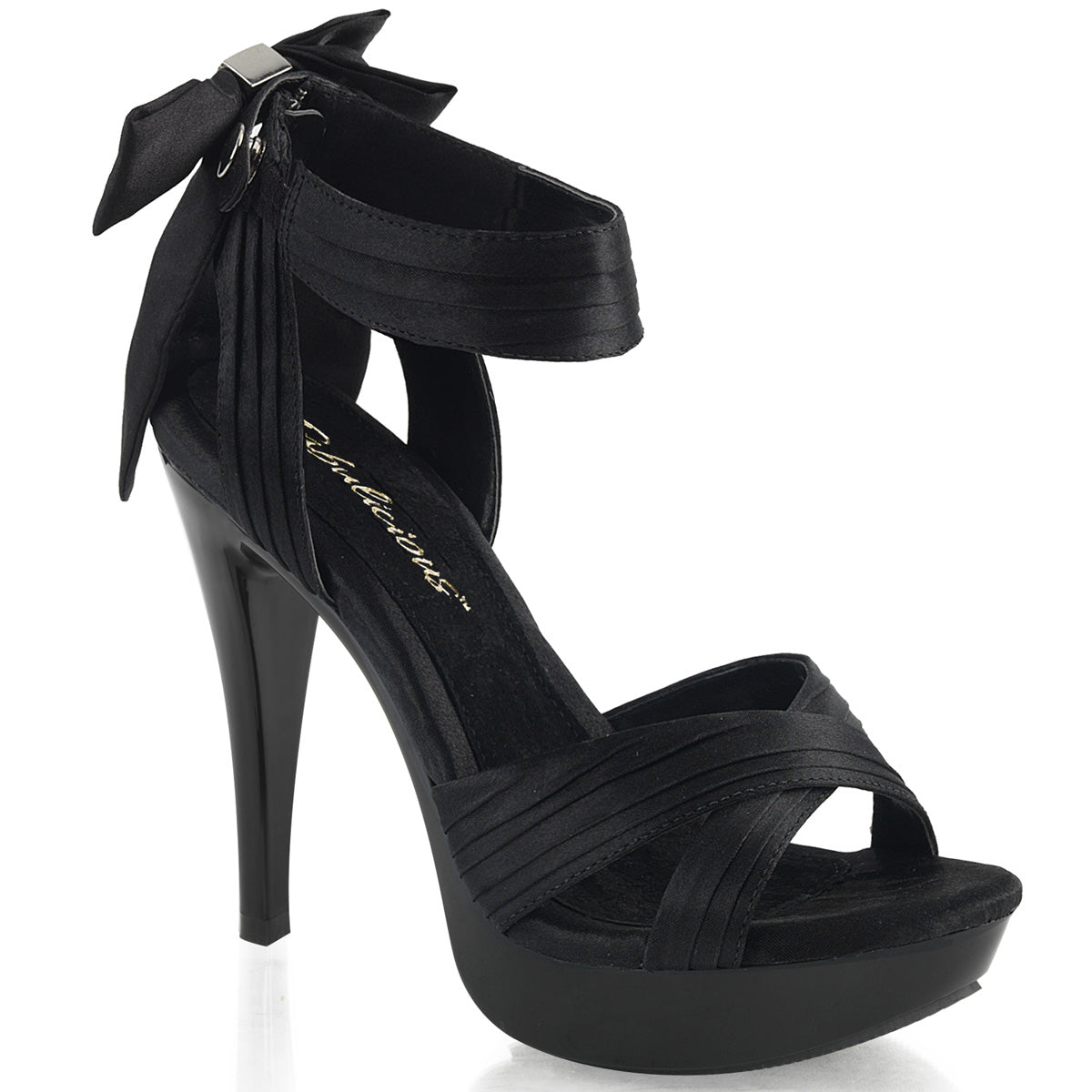 5" Heel, 1" PF Criss Cross Pleated Straps Close Back Sandal (Fabulicious CTAIL568/BSA/M)