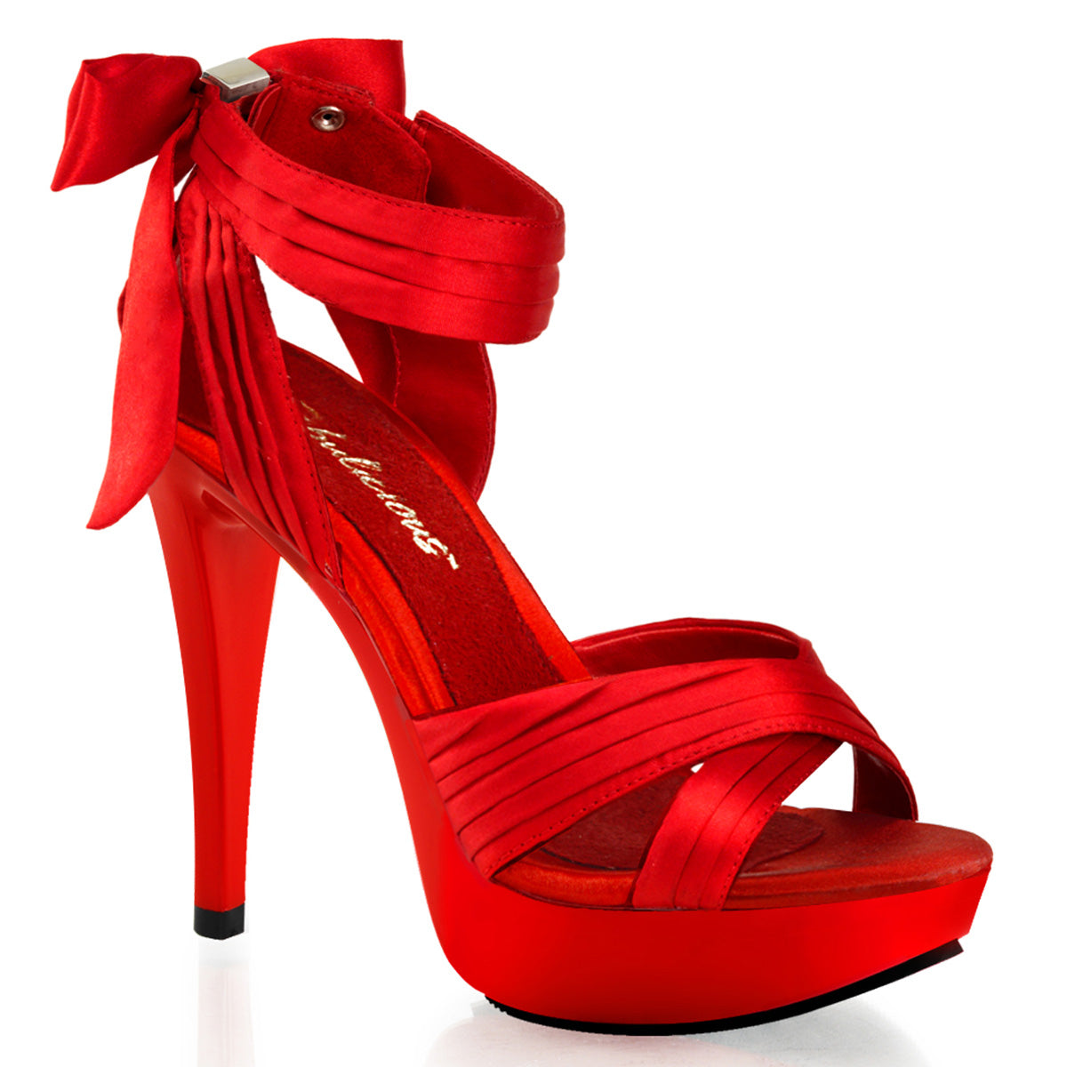 5" Heel, 1" PF Criss Cross Pleated Straps Close Back Sandal (Fabulicious CTAIL568/BSA/M)