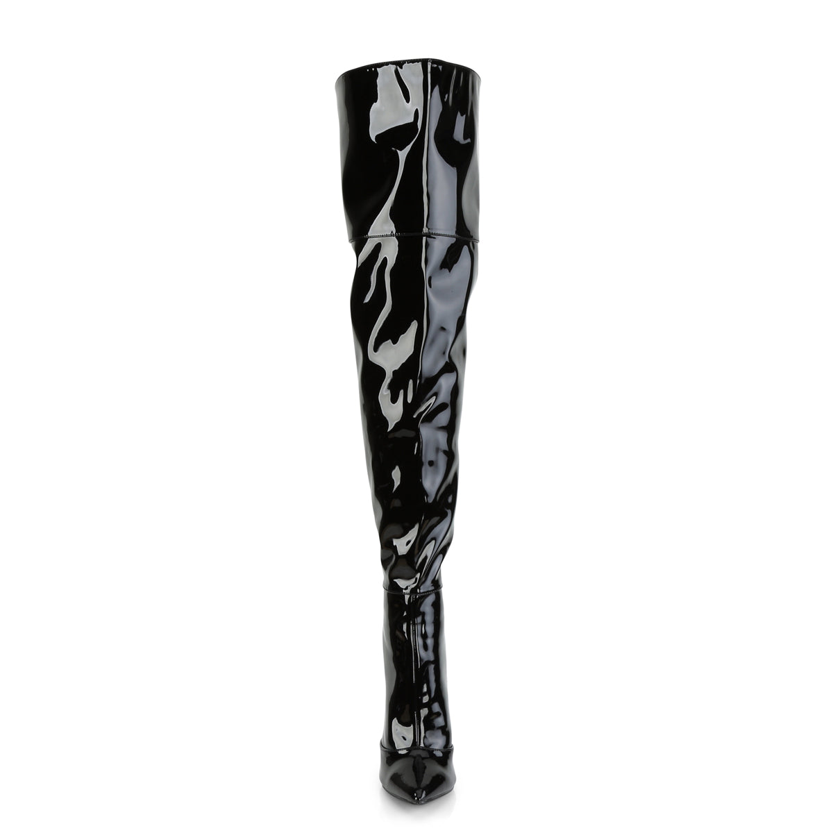 5" Stretch Thigh High Boot, Back Zip (Pleaser COURTLY3012/B)