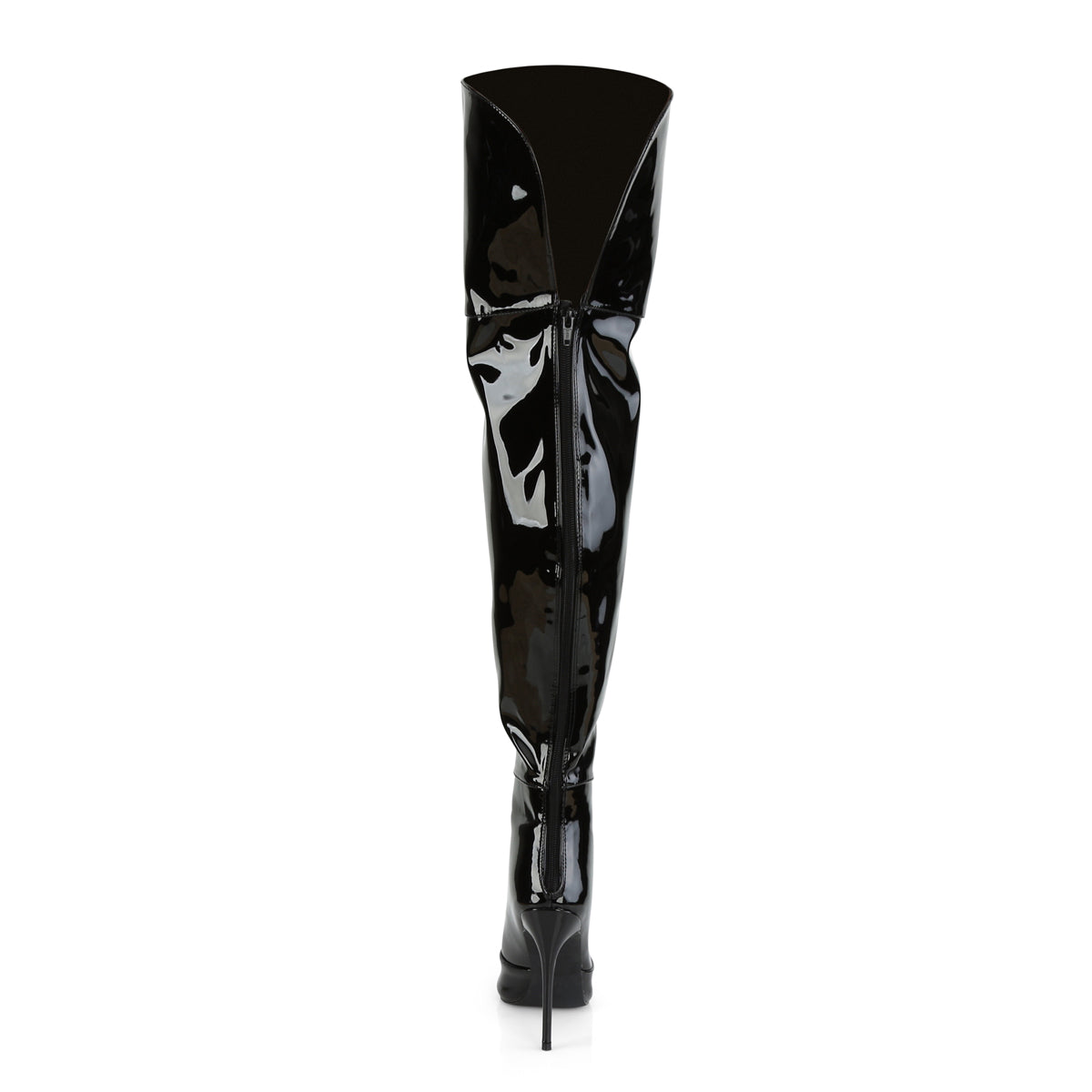 5" Stretch Thigh High Boot, Back Zip (Pleaser COURTLY3012/B)
