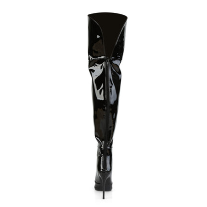 5" Stretch Thigh High Boot, Back Zip (Pleaser COURTLY3012/B)