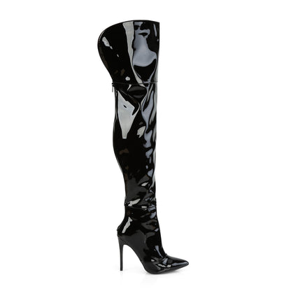 5" Stretch Thigh High Boot, Back Zip (Pleaser COURTLY3012/B)