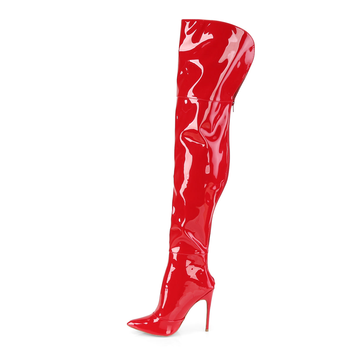 5" Stretch Thigh High Boot, Back Zip (Pleaser COURTLY3012/B)