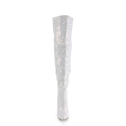 5" Glitter Thigh High Boot, 1/3 Side Zip (Pleaser COURTLY3015/BG)