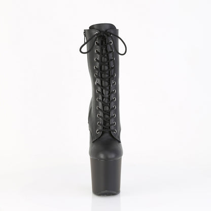 8" Heelless, 3" PF Lace-Up Front Ankle Boot, Inside Zip (Pleaser CRAZE1040/B/M)