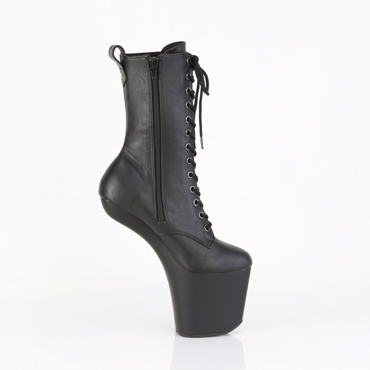 8" Heelless, 3" PF Lace-Up Front Ankle Boot, Inside Zip (Pleaser CRAZE1040/B/M)