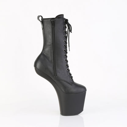8" Heelless, 3" PF Lace-Up Front Ankle Boot, Inside Zip (Pleaser CRAZE1040/B/M)