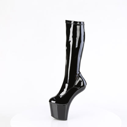 8" Heelless, 3" PF Stretch Knee Boot, Side Zip (Pleaser CRAZE2000/B/M)