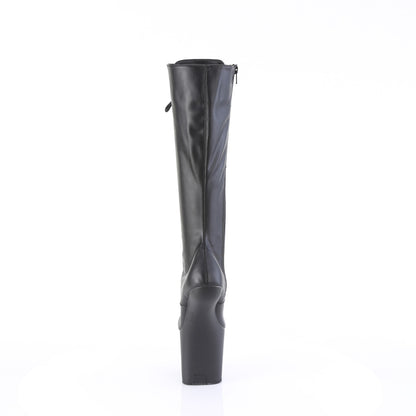 8" Heelless, 3" PF Lace-Up Stretch Knee Boot, Side Zip (Pleaser CRAZE2023/B/M)