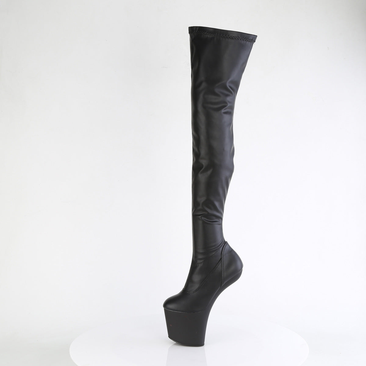 8" Heelless, 3" PF Stretch Thigh Boot, Inside Zip (Pleaser CRAZE3000/B/M)