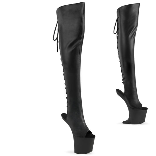 8" Heelless, 3" PF Open Toe/Over-The-Knee Boot, Side Zip (Pleaser CRAZE3019/BPU)