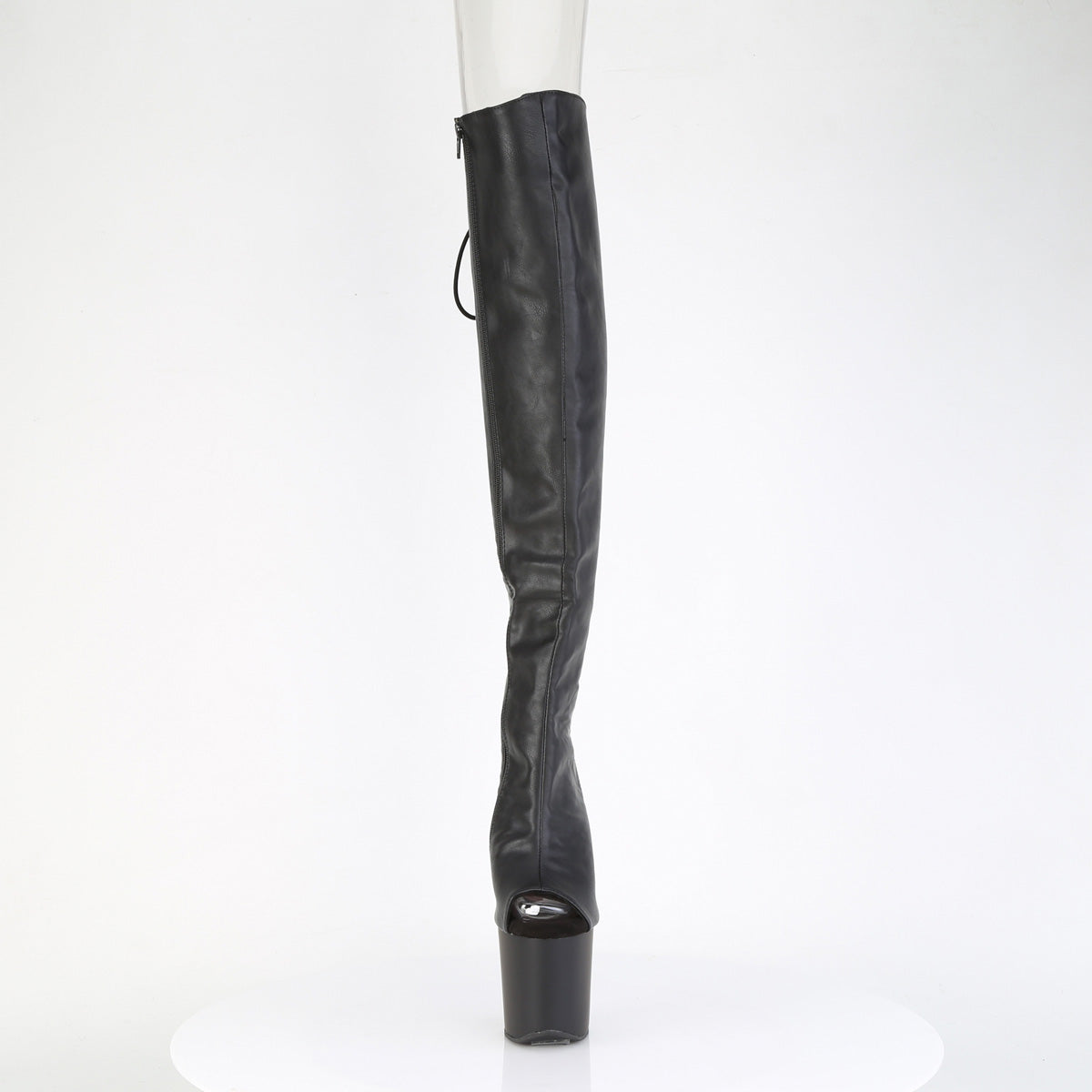 8" Heelless, 3" PF Open Toe/Over-The-Knee Boot, Side Zip (Pleaser CRAZE3019/BPU)