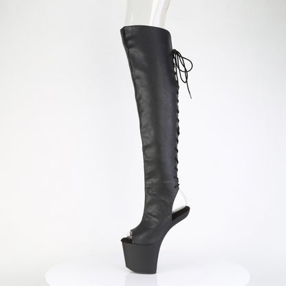 8" Heelless, 3" PF Open Toe/Over-The-Knee Boot, Side Zip (Pleaser CRAZE3019/BPU)