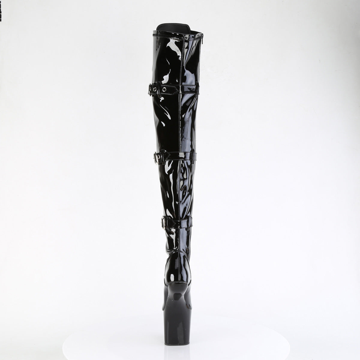 8" Heelless, 3" PF Lace-Up Front Thigh Boot, Side Zip (Pleaser CRAZE3028/B/M)